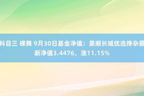 科目三 裸舞 9月30日基金净值：景顺长城优选搀杂最新净值3.4476，涨11.15%