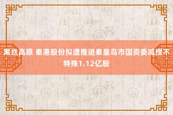 黑丝高跟 秦港股份拟遭推进秦皇岛市国资委减捏不特殊1.12亿股
