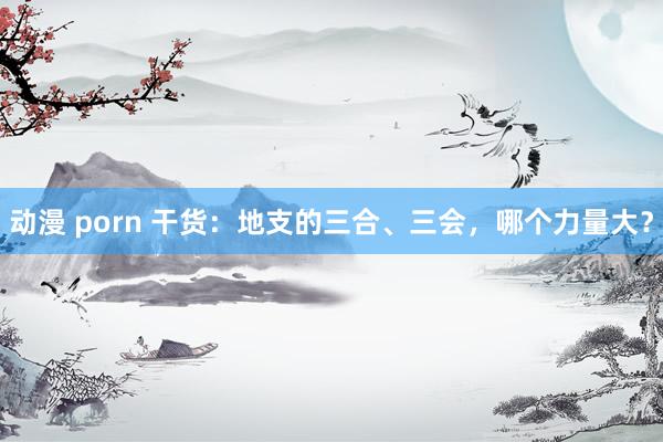 动漫 porn 干货：地支的三合、三会，哪个力量大？