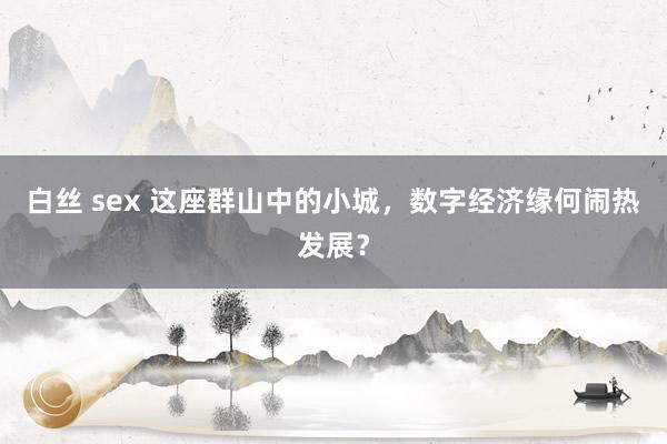 白丝 sex 这座群山中的小城，数字经济缘何闹热发展？