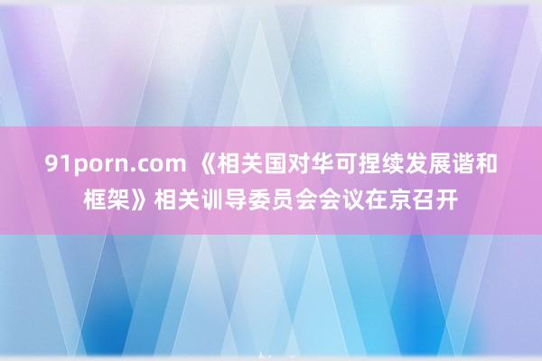 91porn.com 《相关国对华可捏续发展谐和框架》相关训导委员会会议在京召开