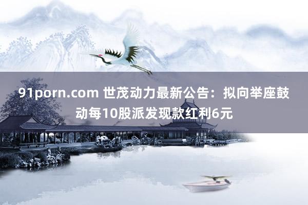 91porn.com 世茂动力最新公告：拟向举座鼓动每10股派发现款红利6元