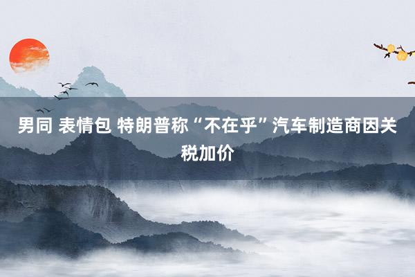 男同 表情包 特朗普称“不在乎”汽车制造商因关税加价