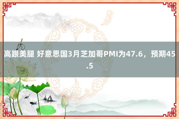 高跟美腿 好意思国3月芝加哥PMI为47.6，预期45.5