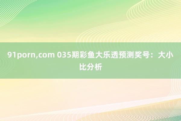 91porn，com 035期彩鱼大乐透预测奖号：大小比分析