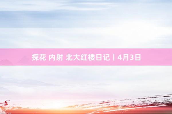 探花 内射 北大红楼日记丨4月3日