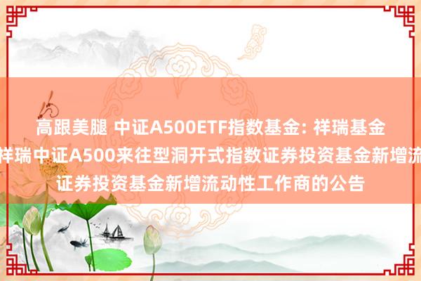 高跟美腿 中证A500ETF指数基金: 祥瑞基金惩处有限公司对于祥瑞中证A500来往型洞开式指数证券投资基金新增流动性工作商的公告
