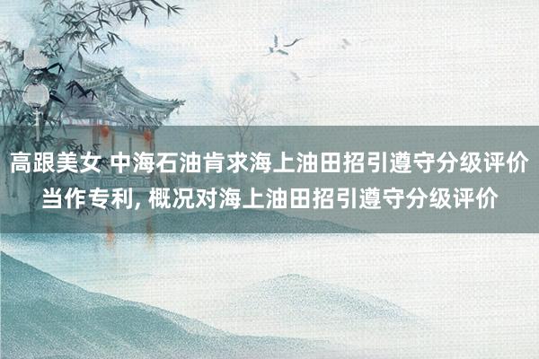 高跟美女 中海石油肯求海上油田招引遵守分级评价当作专利， 概况对海上油田招引遵守分级评价
