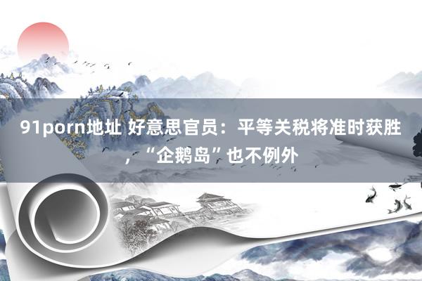 91porn地址 好意思官员：平等关税将准时获胜，“企鹅岛”也不例外