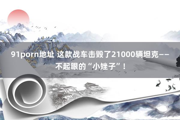 91porn地址 这款战车击毁了21000辆坦克——不起眼的“小矬子”！
