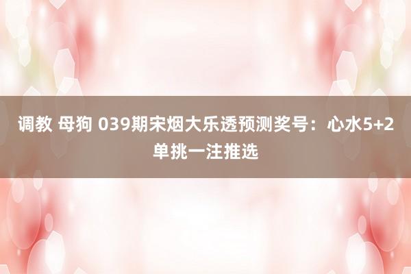 调教 母狗 039期宋烟大乐透预测奖号：心水5+2单挑一注推选