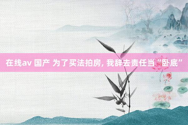 在线av 国产 为了买法拍房， 我辞去责任当“卧底”