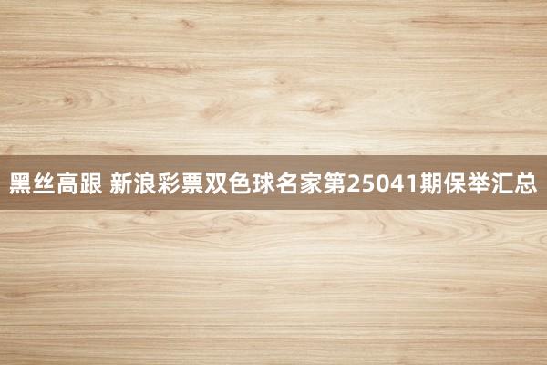 黑丝高跟 新浪彩票双色球名家第25041期保举汇总