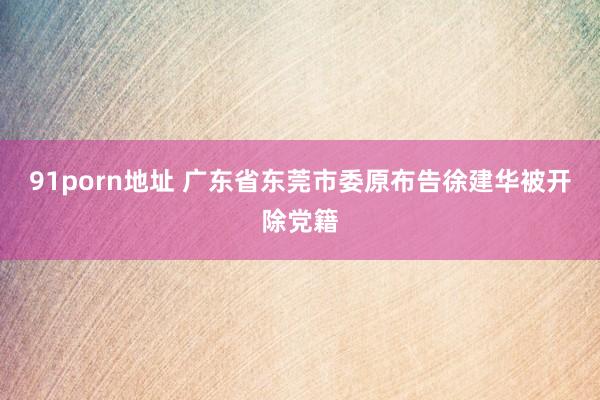 91porn地址 广东省东莞市委原布告徐建华被开除党籍