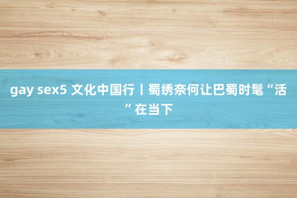 gay sex5 文化中国行丨蜀绣奈何让巴蜀时髦“活”在当下