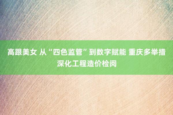 高跟美女 从“四色监管”到数字赋能 重庆多举措深化工程造价检阅